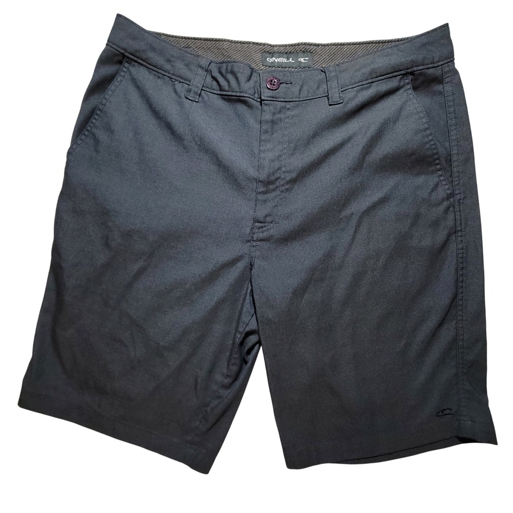 O'Neill Hybrid Walk Shorts Mens 34 Dark Grey Stretch Flat Front Casual Surf